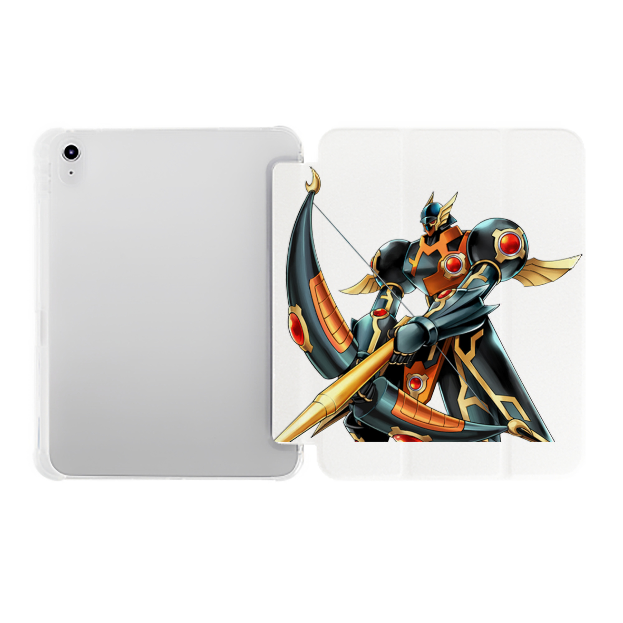 （画像用） 遊☆戯☆王 Yu-Gi-Oh! IPad ケース ペン収納付き 三つ折りスタンド PUレザー×シリコン 対応機種9.5/10.5/10.9インチ